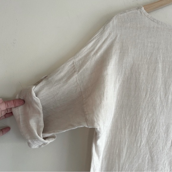 Rosemarine Lagenlook Natural Taupe 100% Linen Sheath Dress Women's Large - Picture 10 of 14